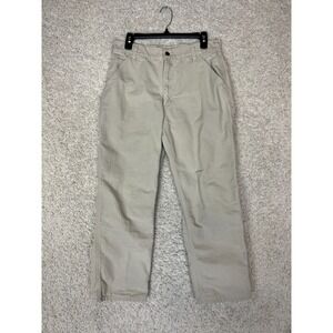 Carhartt Jeans Mens 34x30 Beige Denim Workwear Rugged Outdoor